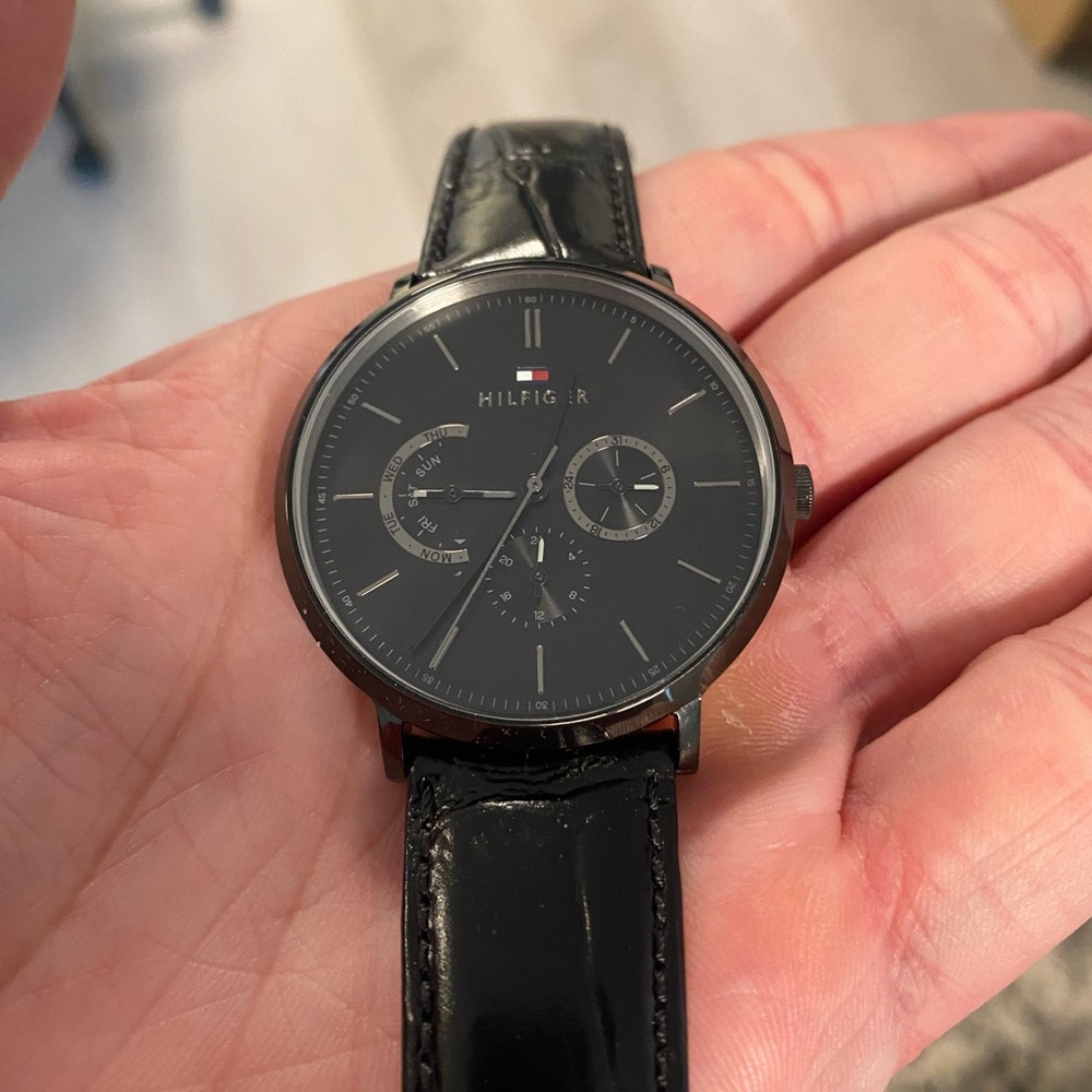 Tommy Hilfiger Midnight Black Chronograph Watch; Day/Date/Stopwatch